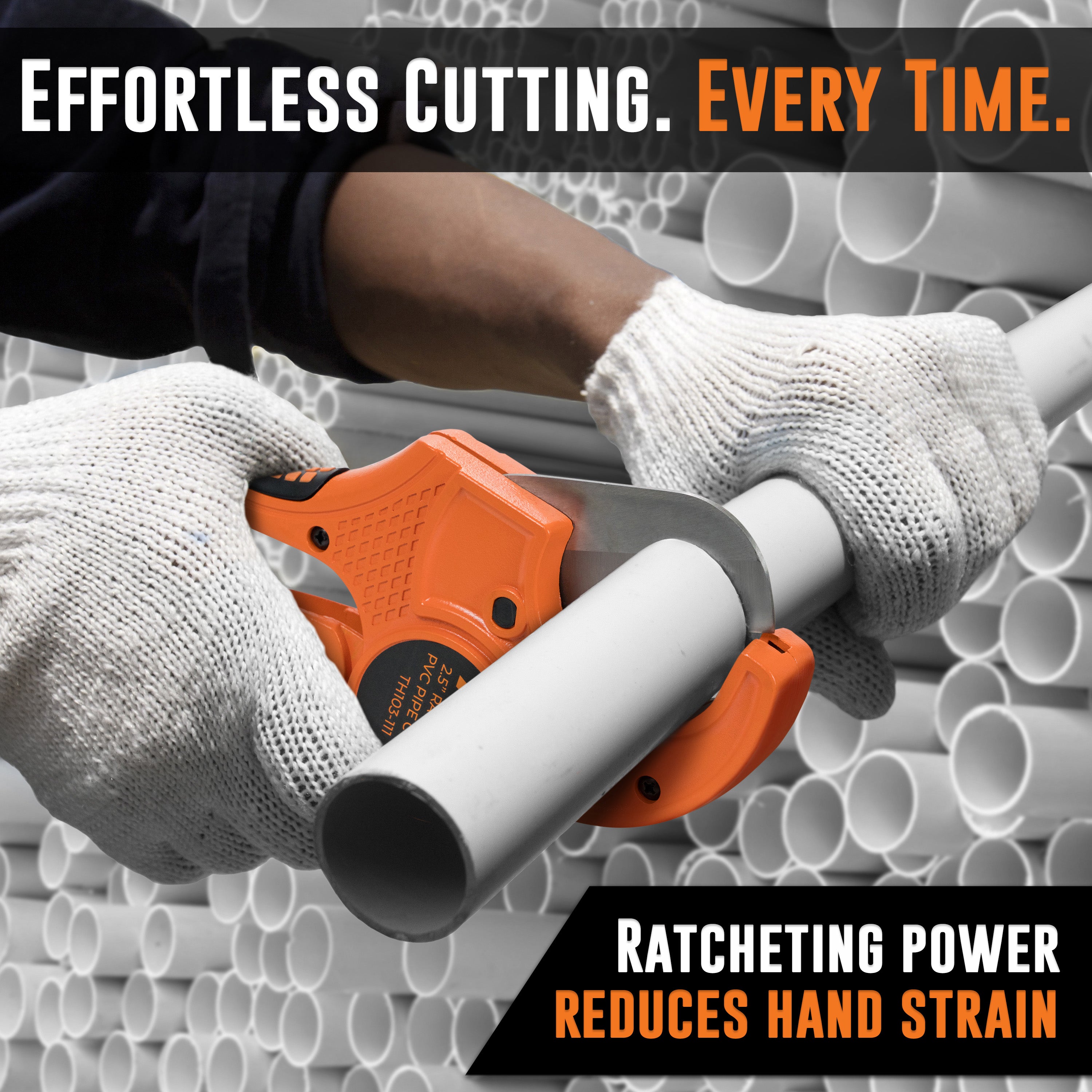 2.5 Inch PVC Pipe Cutter – 2.5" Ratcheting PVC Cutter – PVC Cutter Tool
