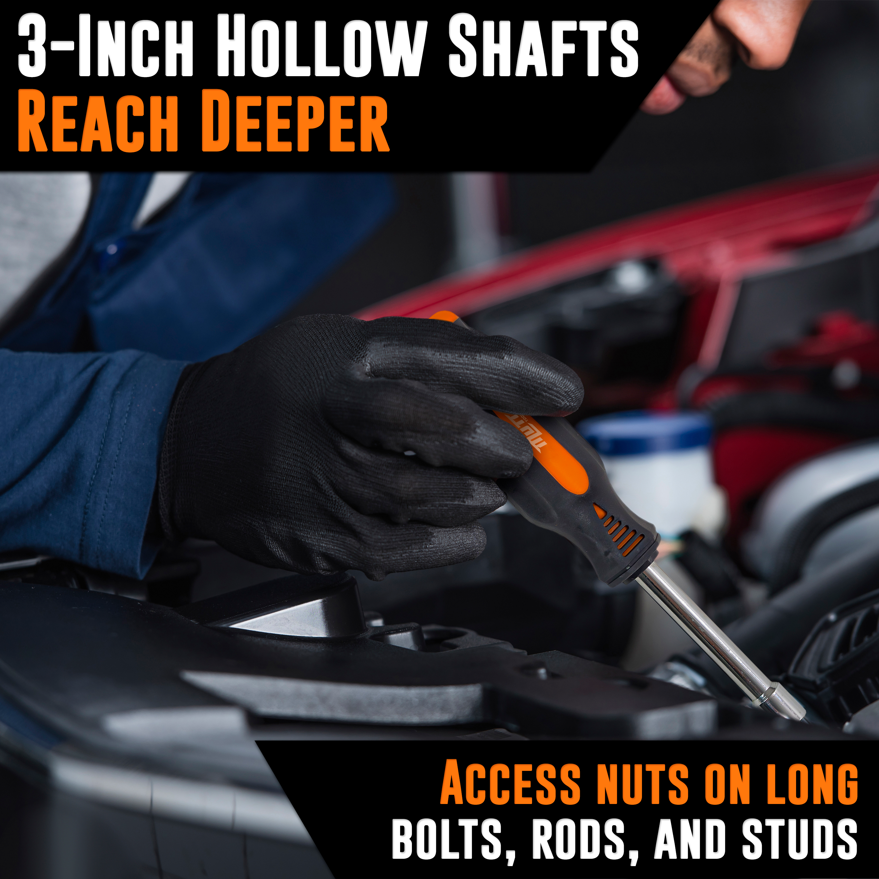 7pc SAE Nut Driver Set – Hollow Shaft Nut Driver Set with Comfort Grip – Hex Nut Driver Set