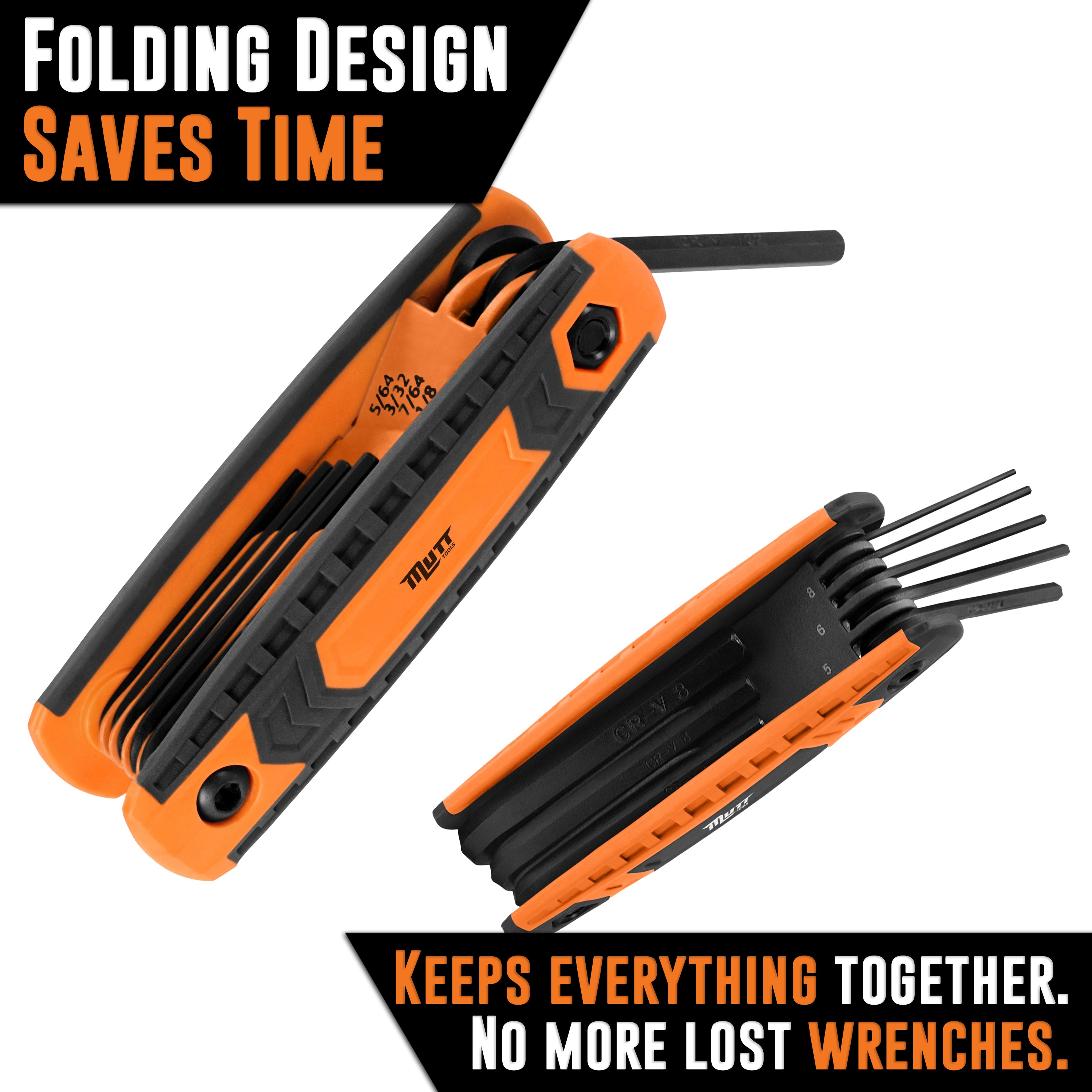 17pc Folding Allen Wrenches Sets | Includes Metric and SAE Hex Key Sets