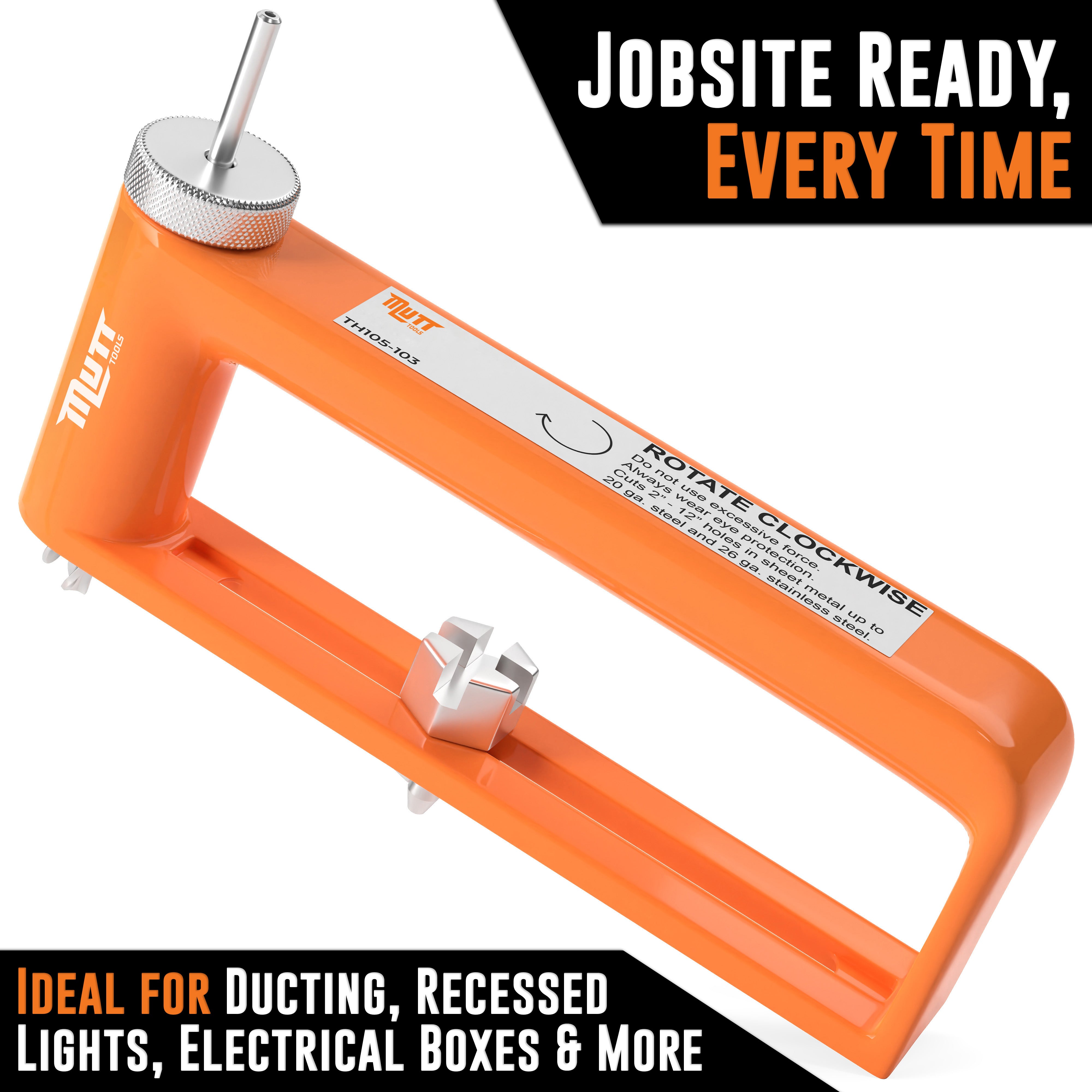 Adjustable Sheet Metal Hole Cutter – Cut 2 – 12" Holes in 24ga Steel and 26ga Stainless Steel