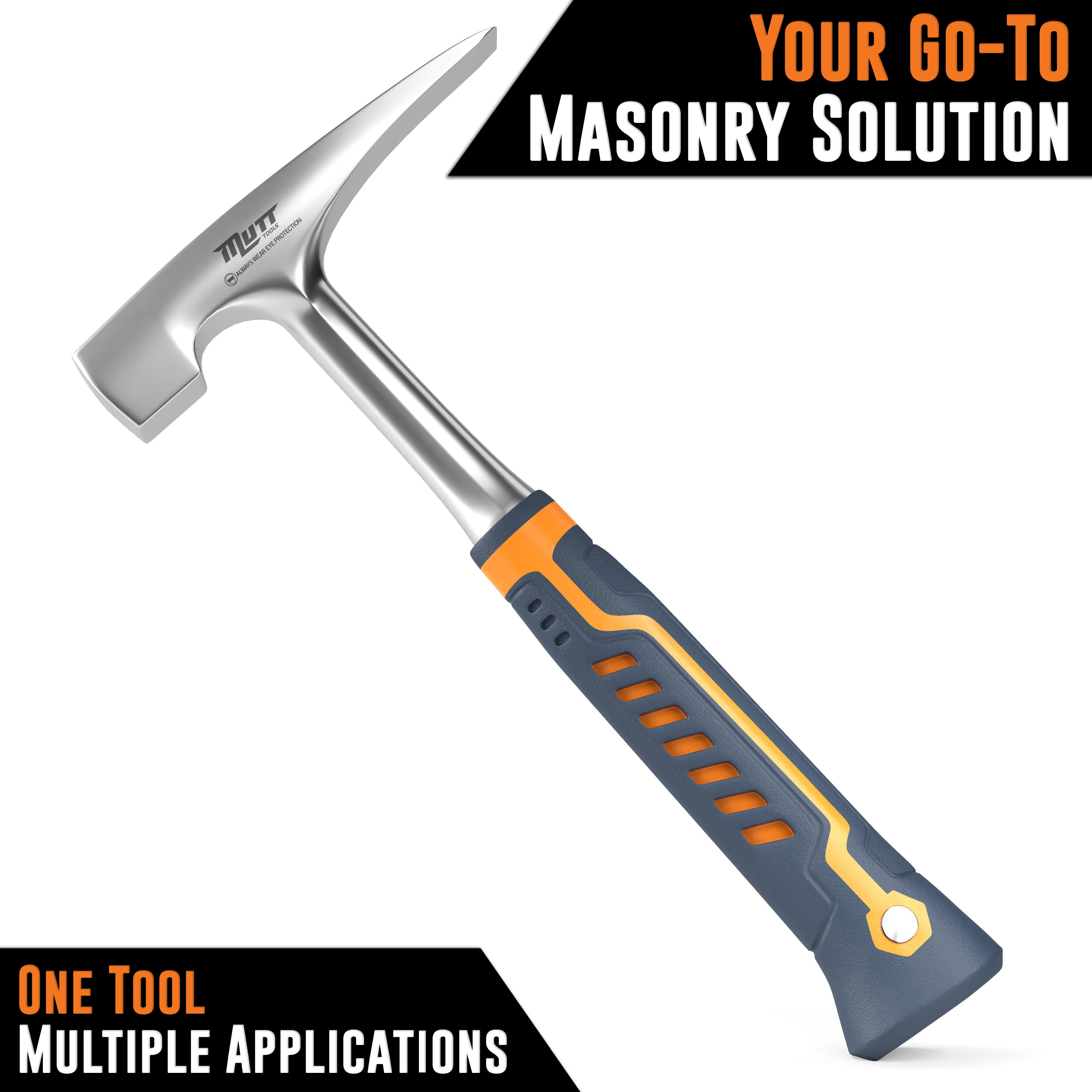 Brick Hammer – 20oz Masonry Hammer with Ergonomic Handle – Stone Mason Hammer