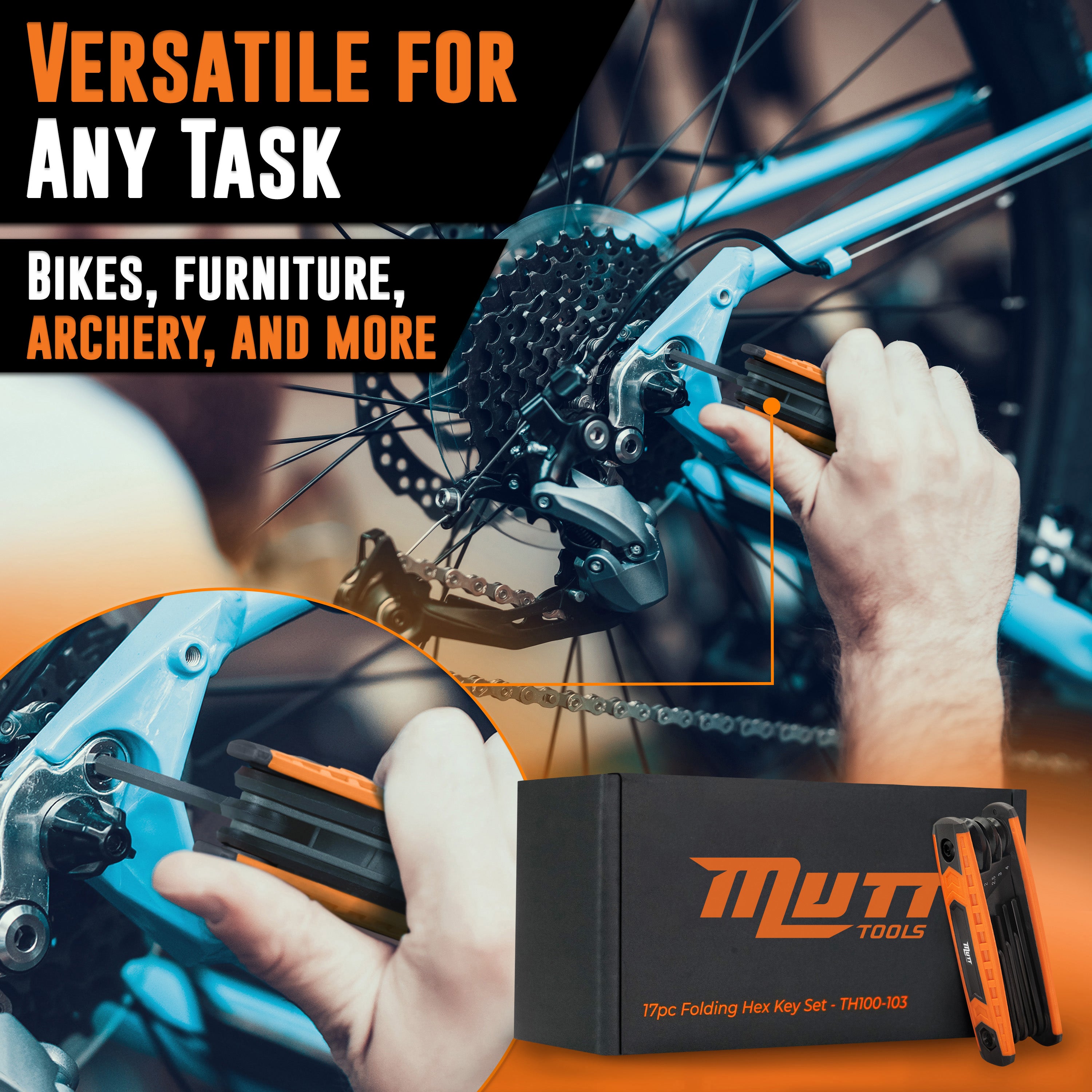 17pc Folding Allen Wrenches Sets | Includes Metric and SAE Hex Key Sets
