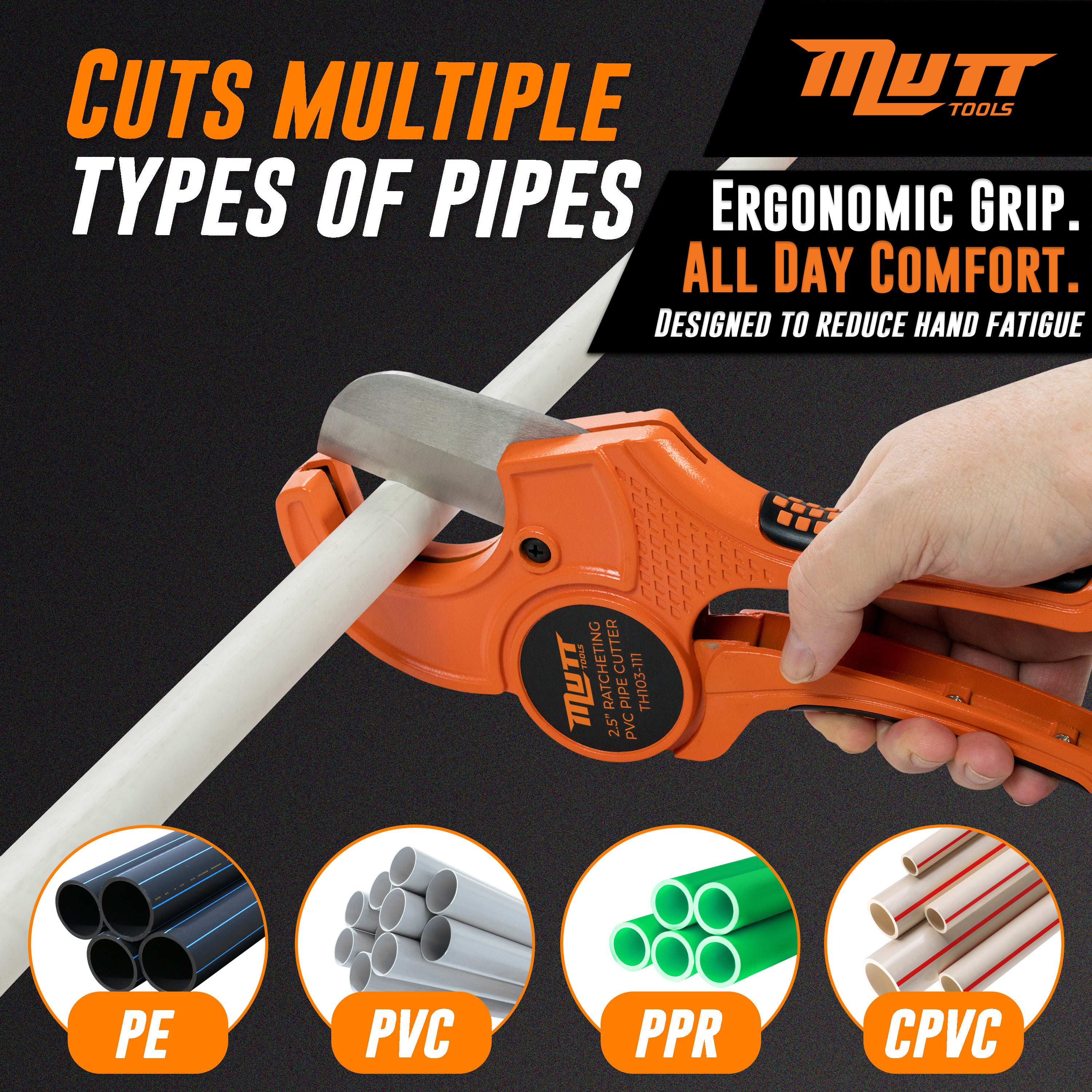 2.5 Inch PVC Pipe Cutter – 2.5" Ratcheting PVC Cutter – PVC Cutter Tool
