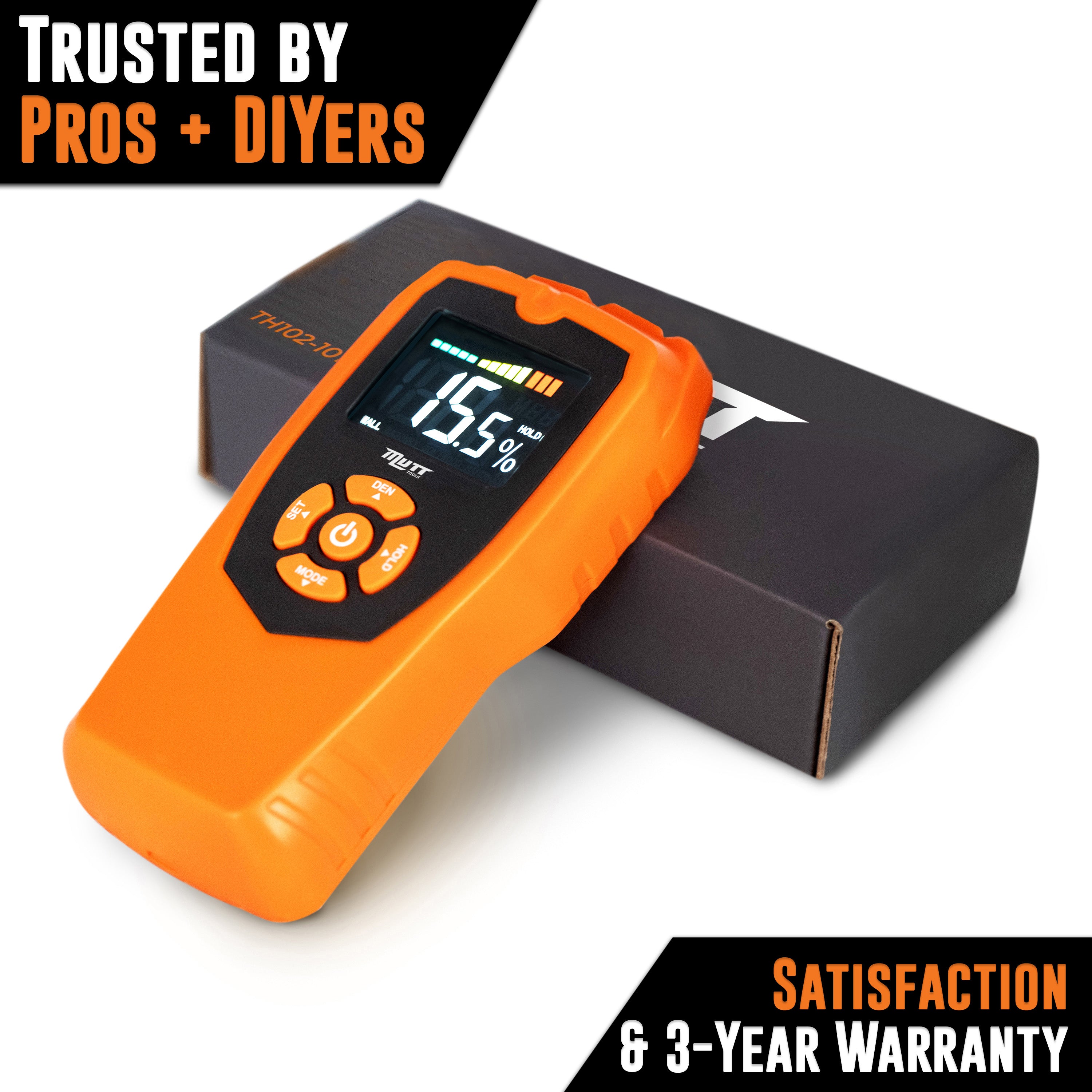 Pinless Moisture Meter | Non-Destructive Wood Moisture Meter for Walls, Drywall, Wood and Masonry