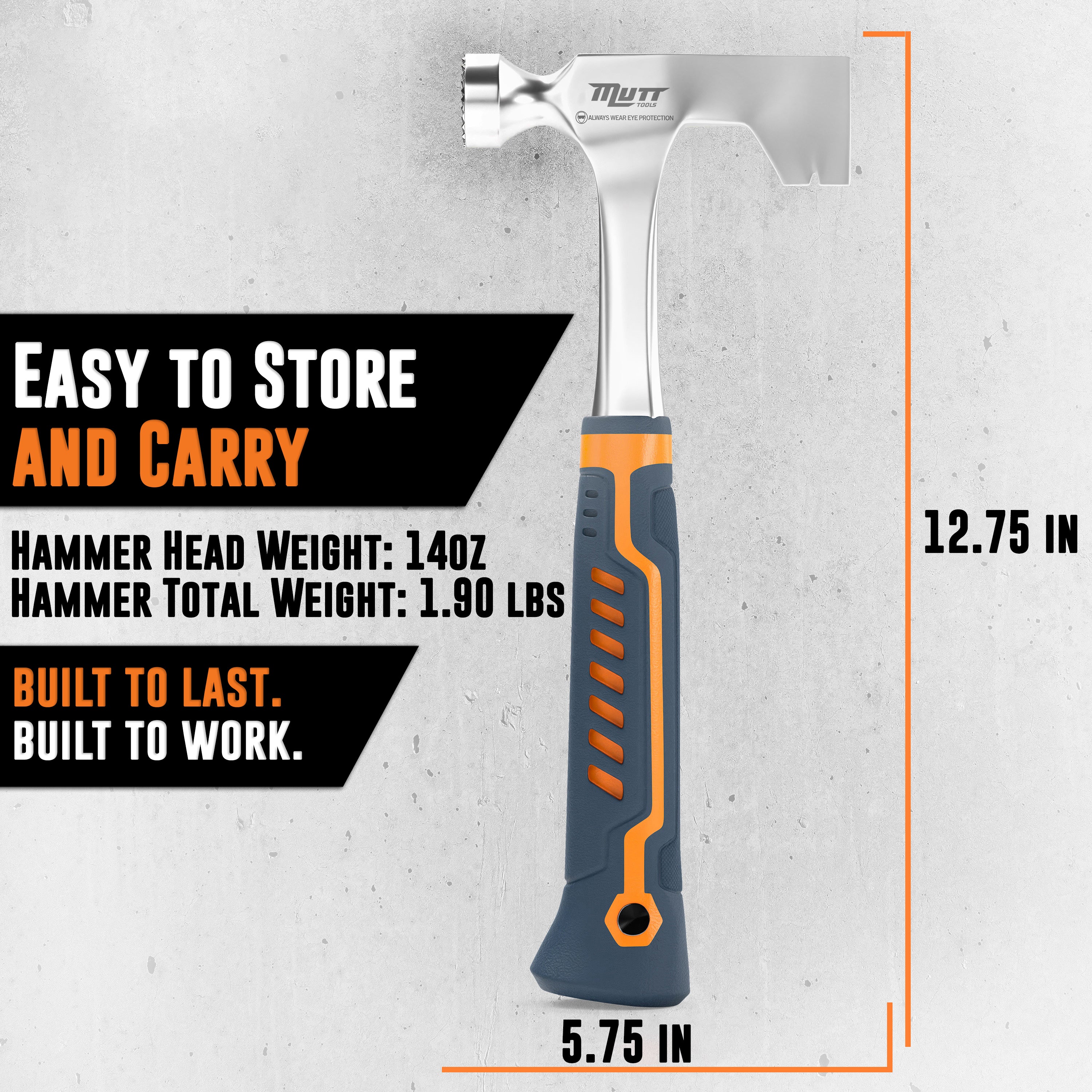Drywall Hammer Hatchet – 14 Oz Hammer for Drywall – Lath Hammer