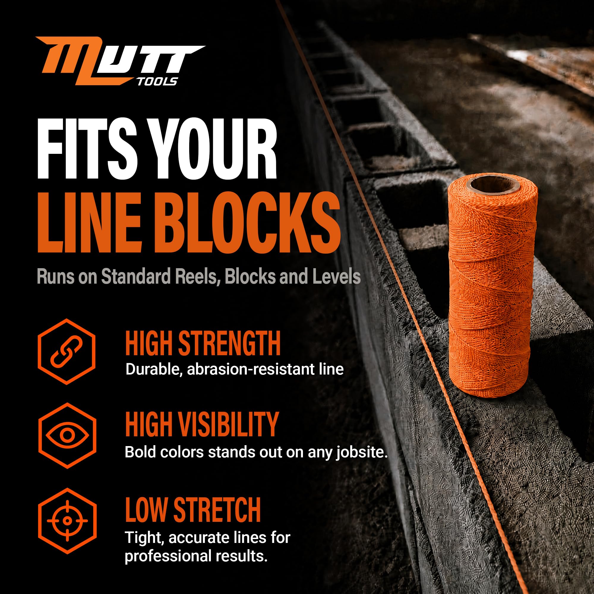 Mutt Tools #18 Braided Nylon Mason Construction String Line