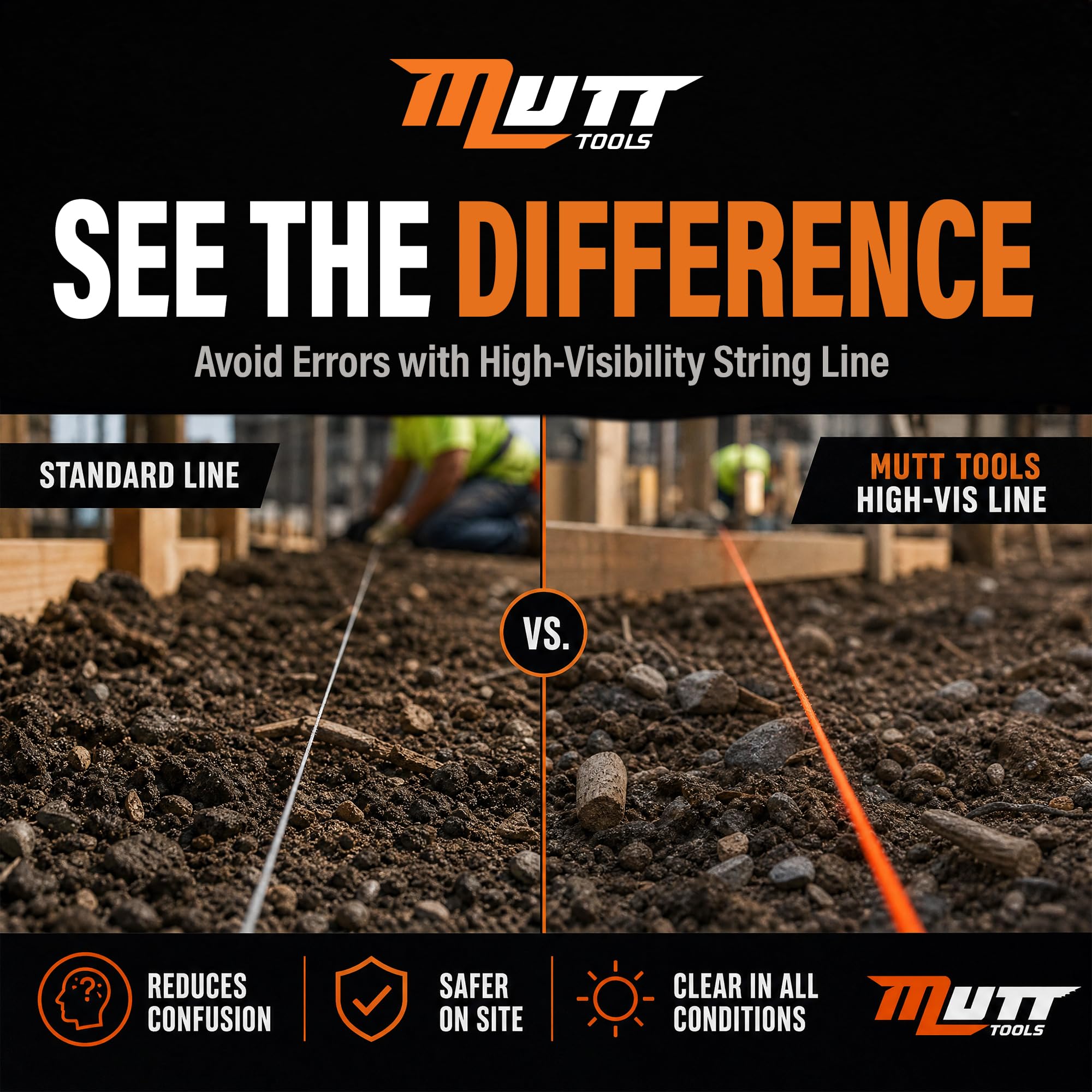 Mutt Tools #18 Braided Nylon Mason Construction String Line