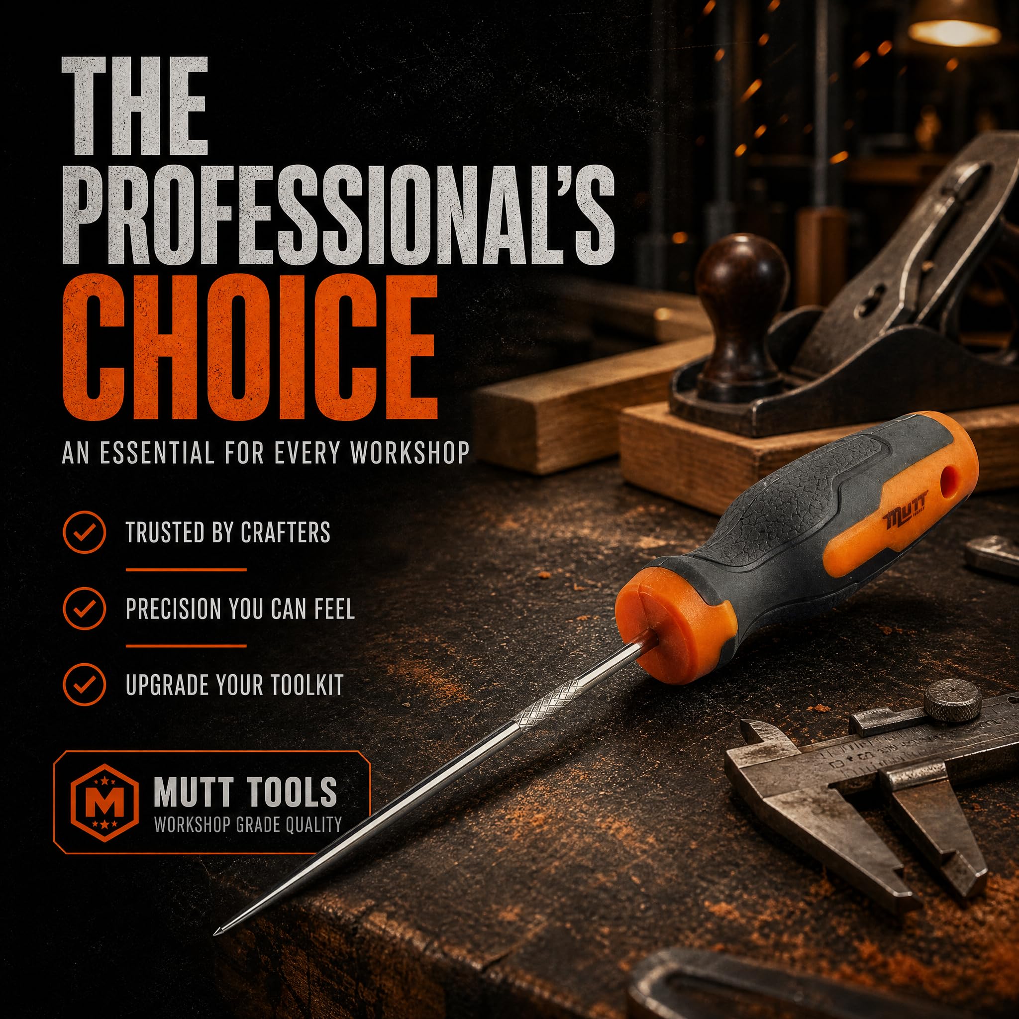 Mutt Tools 4 Inch Scratch Awl - Leather Awl Tool for Woodworking