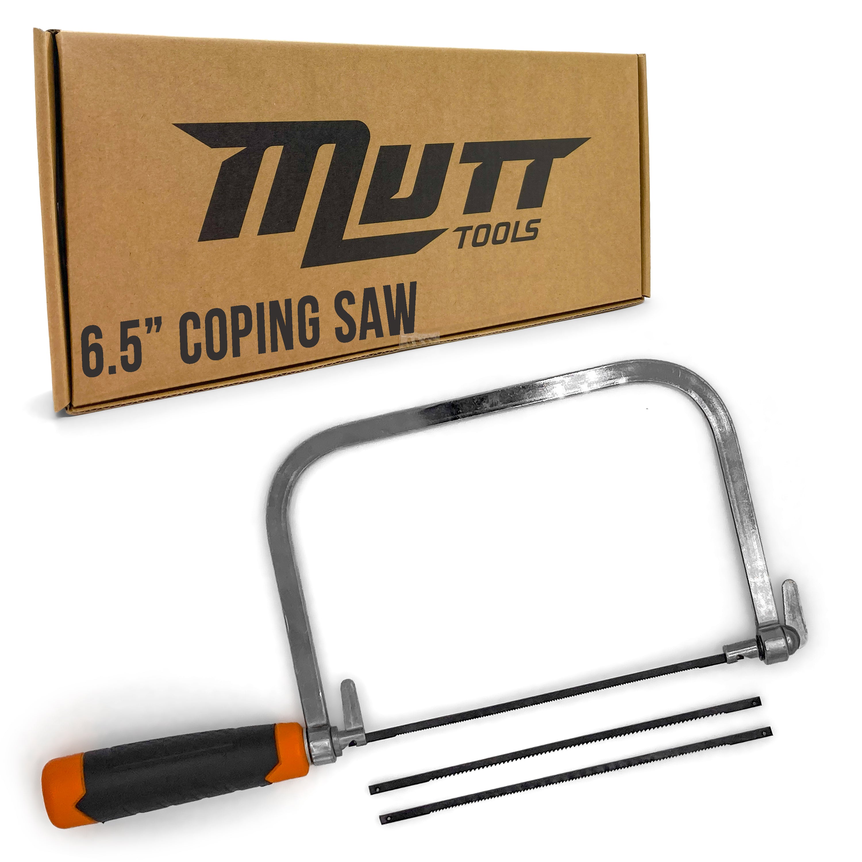 6.5 inch Coping Saw for Woodworking - Premium Frame Saw with 3 Carbon Steel Blades for Precise Scroll Cuts