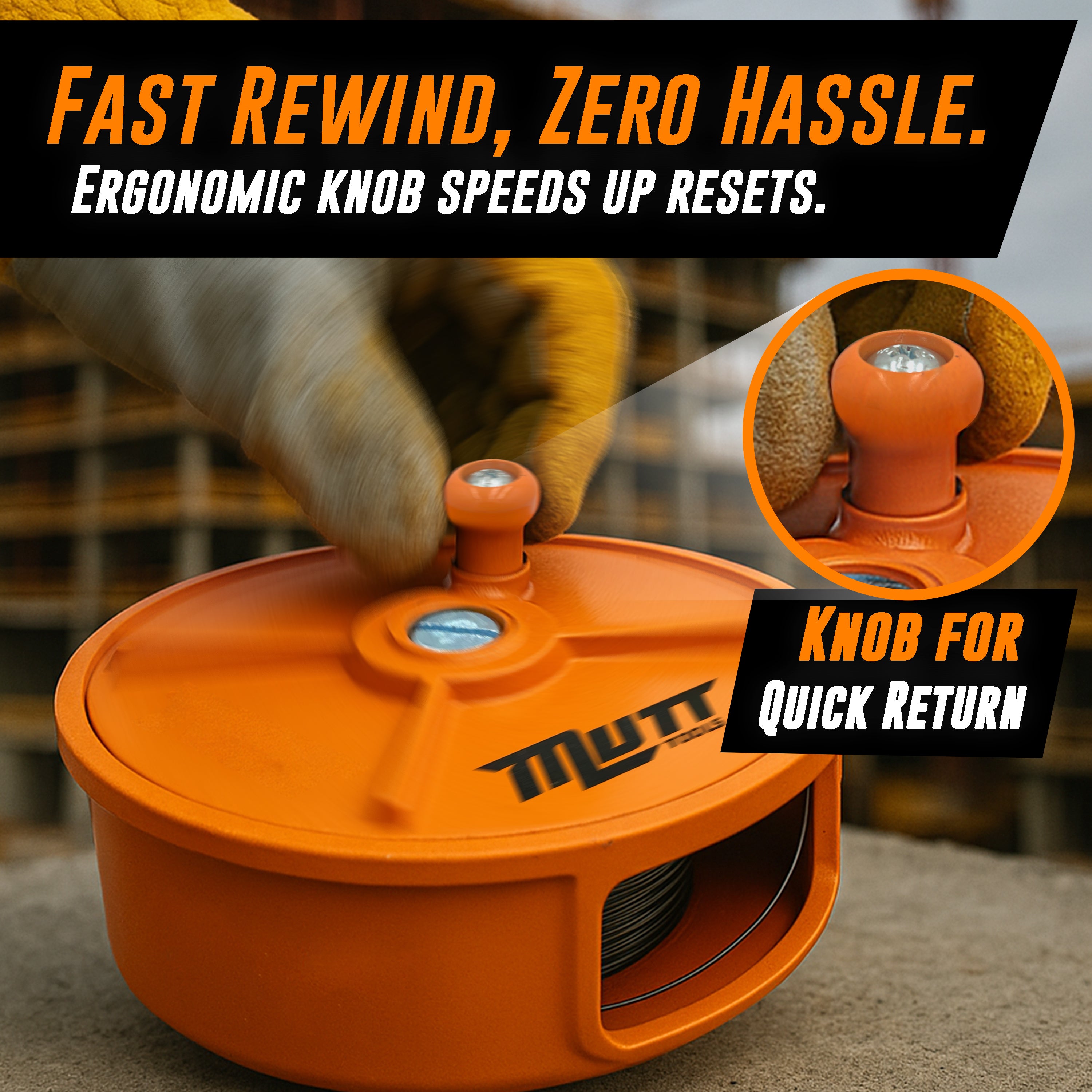 Aluminum Tie Wire Reel with Belt Loops – Fits 12–18 Gauge Tie Wire Rolls Up to 3.5 lbs – Lightweight Dispenser for Ironworkers, Rodbusters, and Rebar Tying