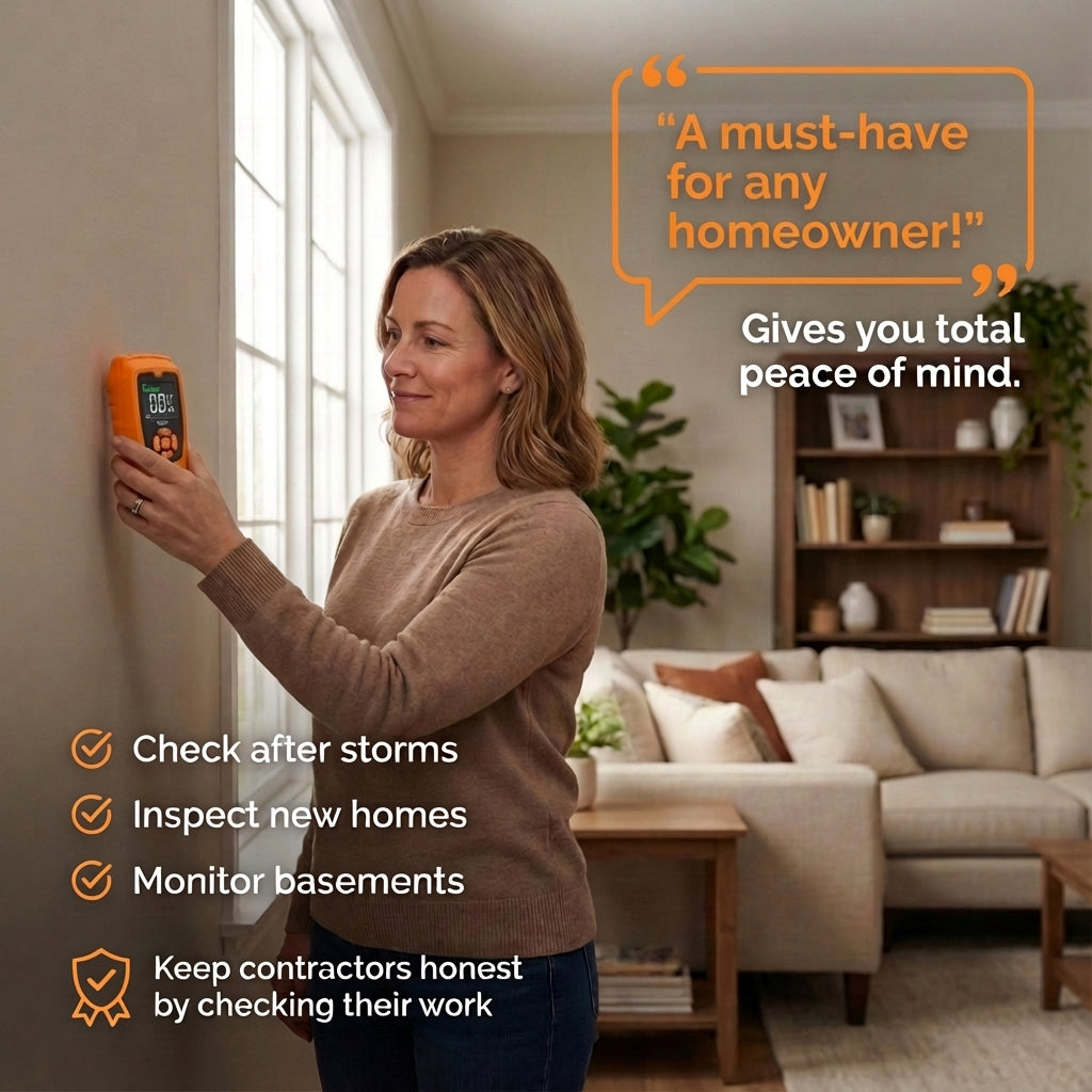 Pinless Moisture Meter | Non-Destructive Wood Moisture Meter for Walls, Drywall, Wood and Masonry