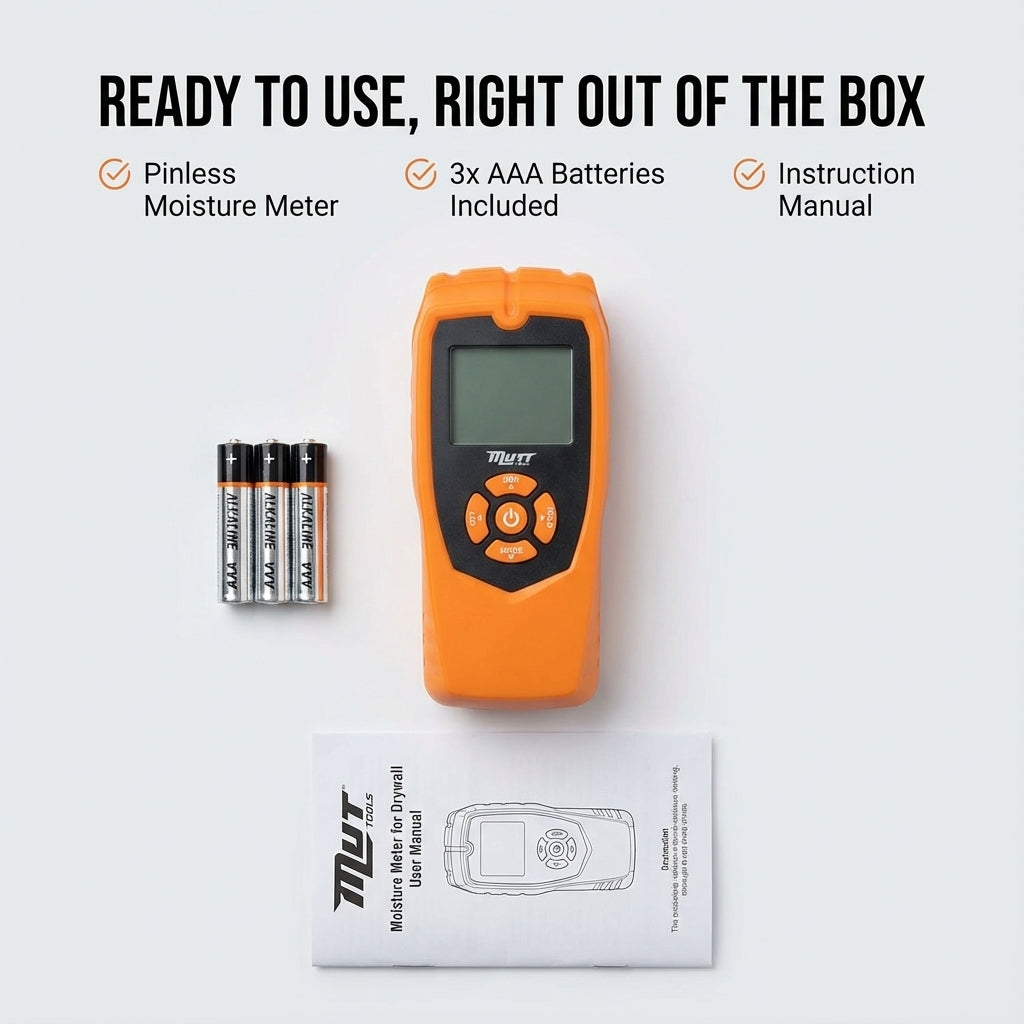 Pinless Moisture Meter | Non-Destructive Wood Moisture Meter for Walls, Drywall, Wood and Masonry