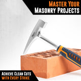 Brick Hammer – 20oz Masonry Hammer with Ergonomic Handle – Stone Mason Hammer