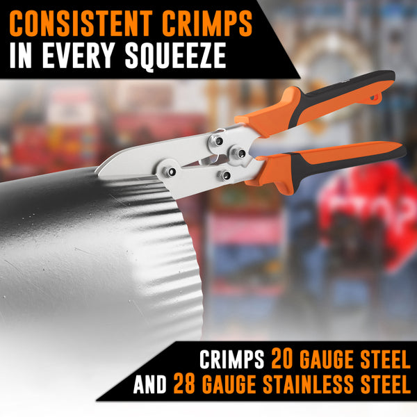 5-Blade Sheet Metal Crimper – Crimp 24 Gauge Steel and 28 Gauge Stainless Steel