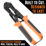 8" Mini Bolt Cutters | Small Bolt Cutters for Nails, Screws, Wire and More