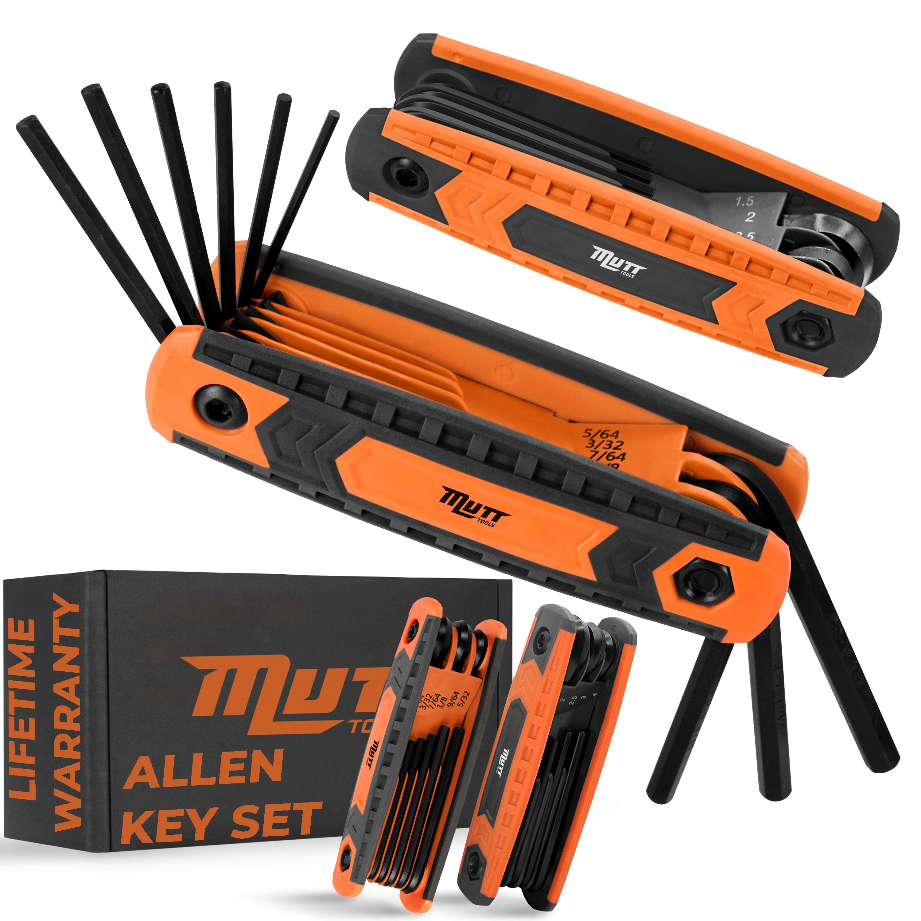 17pc Folding Allen Wrenches Sets | Includes Metric and SAE Hex Key Sets