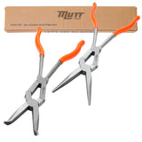 2pc Double Jointed Pliers Set – 13" Long Needle Nose Pliers and 45 Degree Bent Nose Pliers
