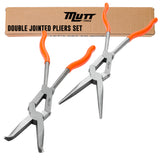 2pc Double Jointed Pliers Set – 13" Long Needle Nose Pliers and 45 Degree Bent Nose Pliers