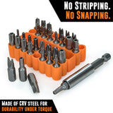33pc Security Bit Set – Includes Security Torx, Metric and SAE Hex, Torq, Spanner Bit Set and Triwing