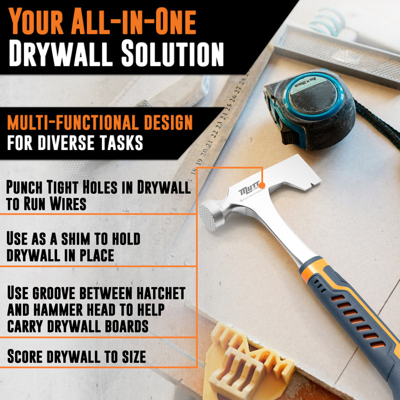Drywall Hammer Hatchet – 14 Oz Hammer for Drywall – Lath Hammer