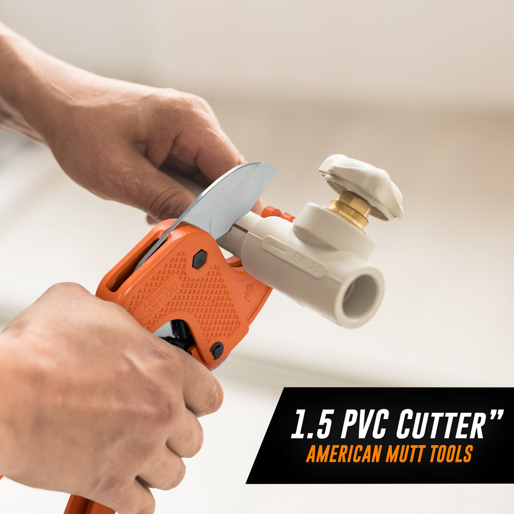 Pvc Grease Cutter 1.5” PVC Pipe Cutter – Heavy Duty Ratcheting PVC Cutter – Mutt Tools