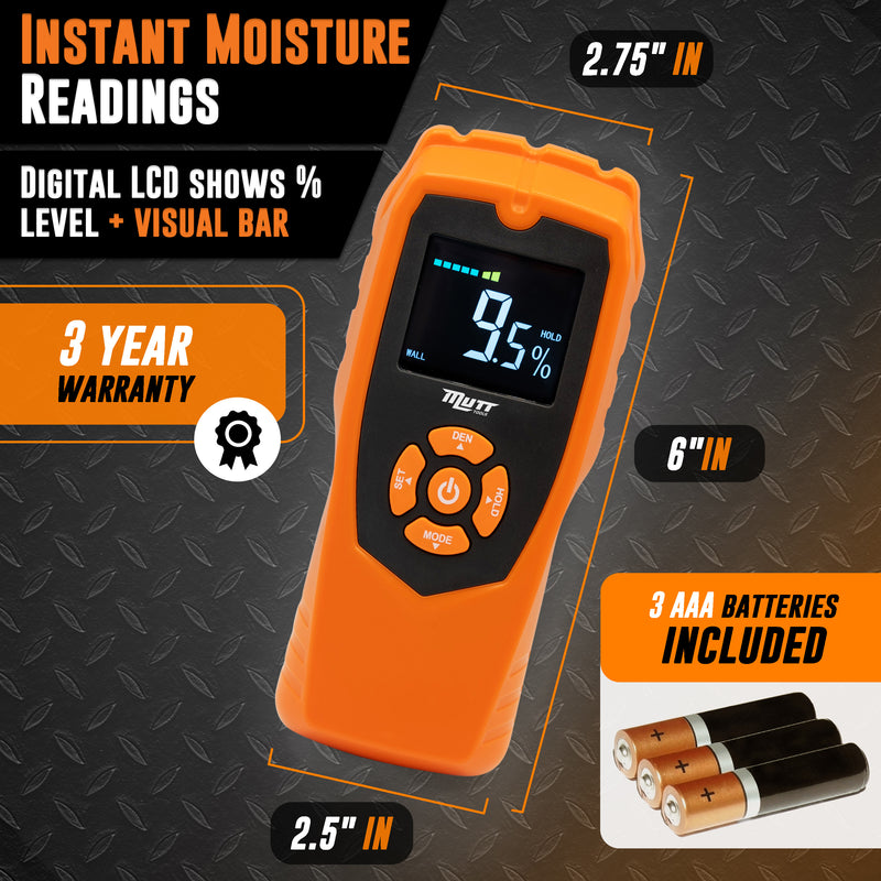 Pinless Moisture Meter | Non-Destructive Wood Moisture Meter for Walls, Drywall, Wood and Masonry