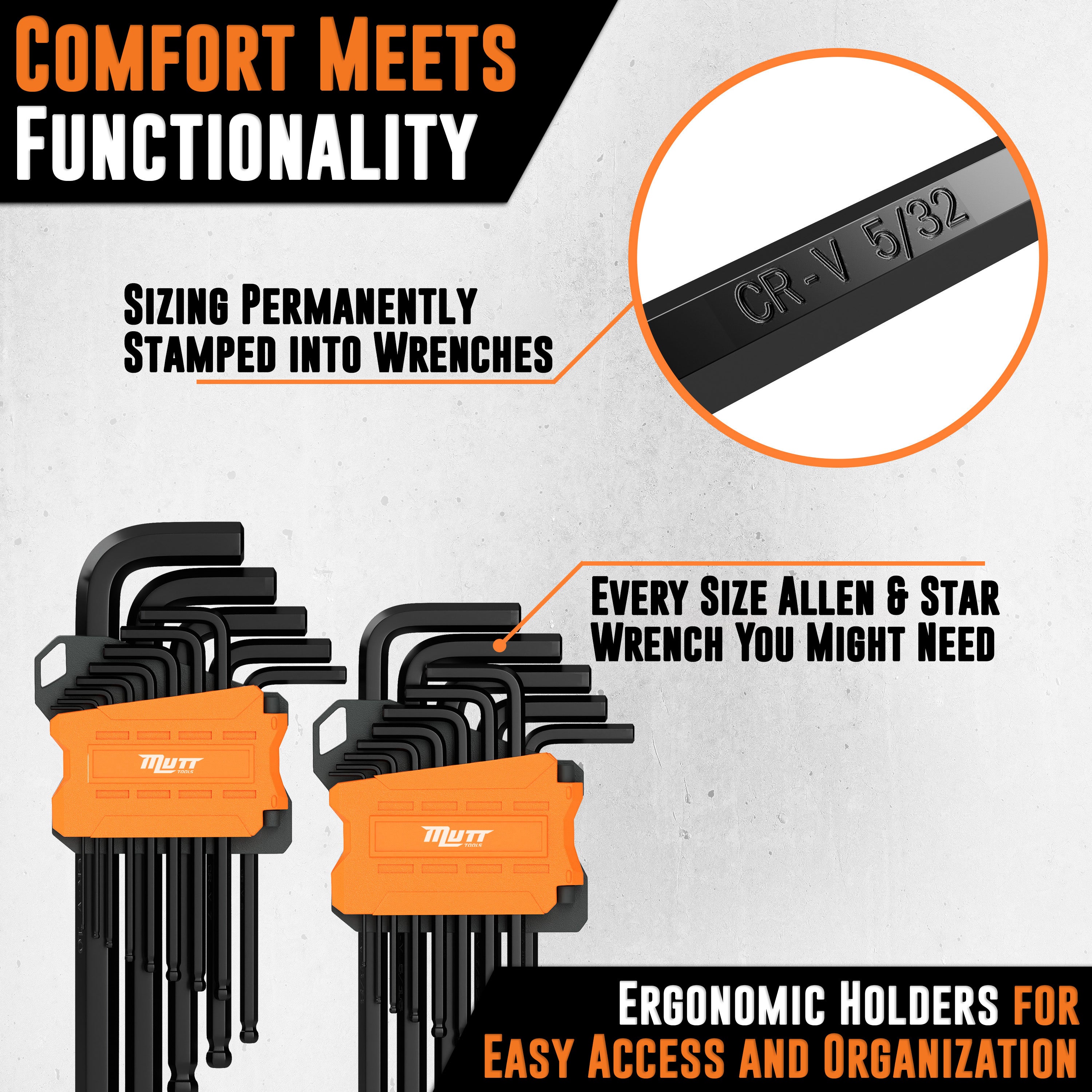 26pc L-Key Allen Wrench Set | Metric & SAE Ball End Hex Keys