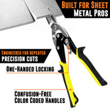 10 Inch Straight Cut Tin Snip | Heavy Duty Chrome Molybdenum Snips