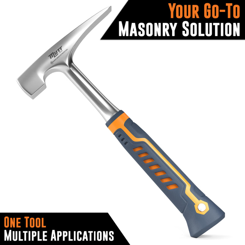 Brick Hammer – 20oz Masonry Hammer with Ergonomic Handle – Stone Mason Hammer
