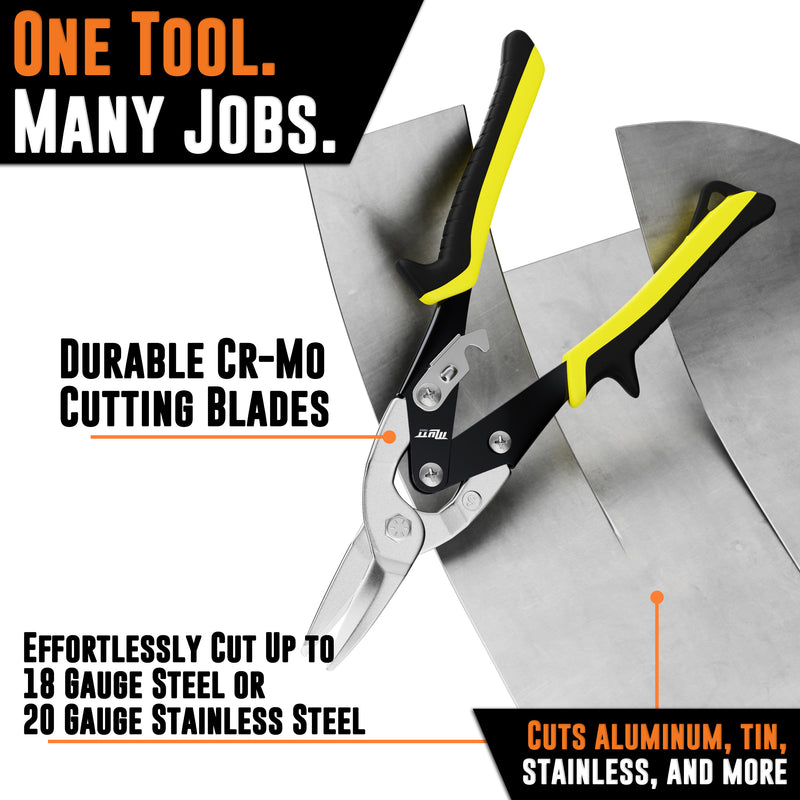 10 Inch Straight Cut Tin Snip | Heavy Duty Chrome Molybdenum Snips