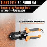8" Mini Bolt Cutters | Small Bolt Cutters for Nails, Screws, Wire and More