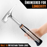 Brick Hammer – 20oz Masonry Hammer with Ergonomic Handle – Stone Mason Hammer