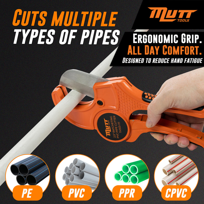 2.5 Inch PVC Pipe Cutter – 2.5" Ratcheting PVC Cutter – PVC Cutter Tool