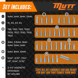 33pc Security Bit Set – Includes Security Torx, Metric and SAE Hex, Torq, Spanner Bit Set and Triwing