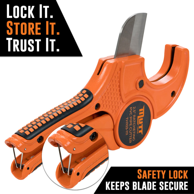 2.5 Inch PVC Pipe Cutter – 2.5" Ratcheting PVC Cutter – PVC Cutter Tool