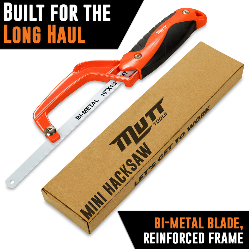 10" Mini Hacksaw for Metal – Compact Hack Saw with Bimetal Blade