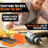 33pc Security Bit Set – Includes Security Torx, Metric and SAE Hex, Torq, Spanner Bit Set and Triwing