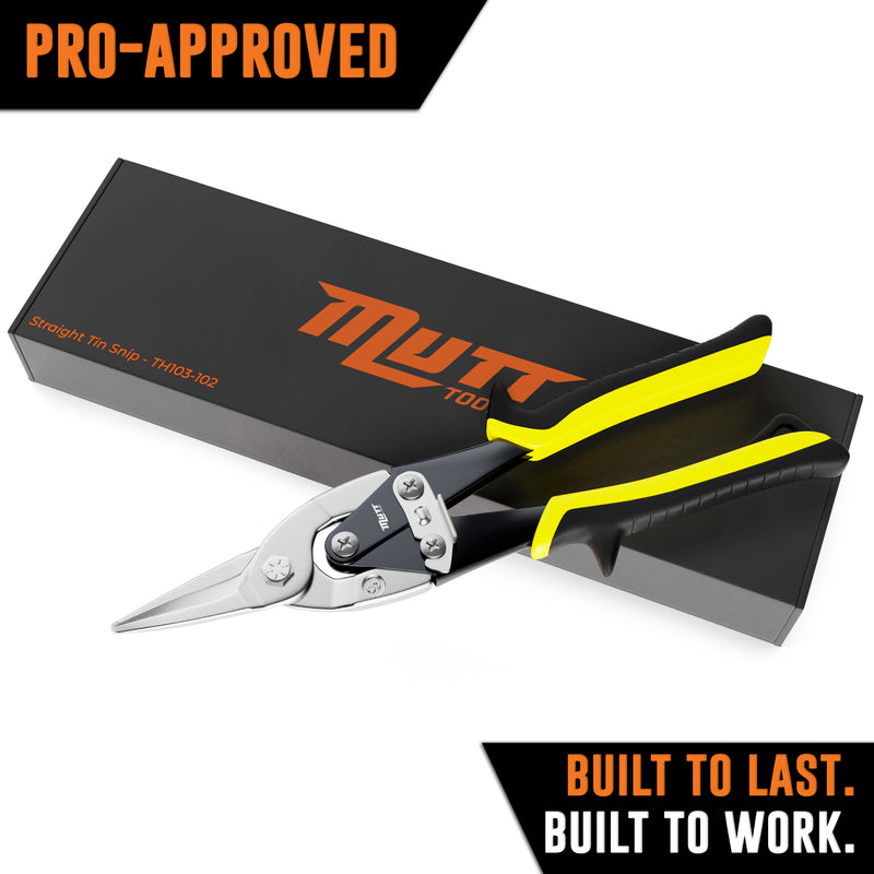 10 Inch Straight Cut Tin Snip | Heavy Duty Chrome Molybdenum Snips