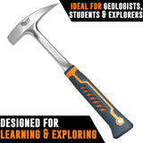 Rock Hammer – Heavy Duty 22oz Rock Pick Hammer – Rock Hammer Geology Tools, Geology Hammer