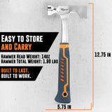 Drywall Hammer Hatchet – 14 Oz Hammer for Drywall – Lath Hammer