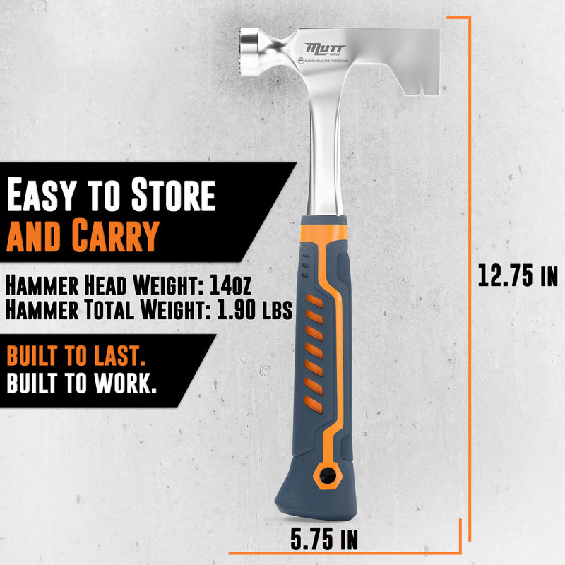 Drywall Hammer Hatchet – 14 Oz Hammer for Drywall – Lath Hammer