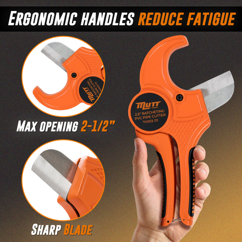 2.5 Inch PVC Pipe Cutter – 2.5" Ratcheting PVC Cutter – PVC Cutter Tool