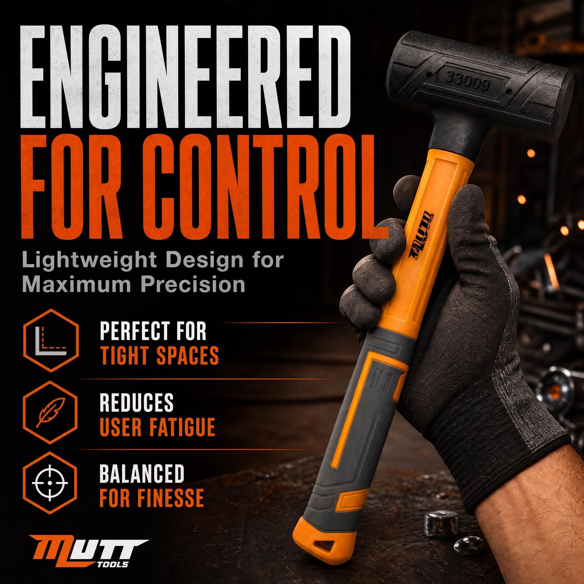 Mutt Tools Soft Face Dead Blow Hammer - Deadblow Mallet Soft Face