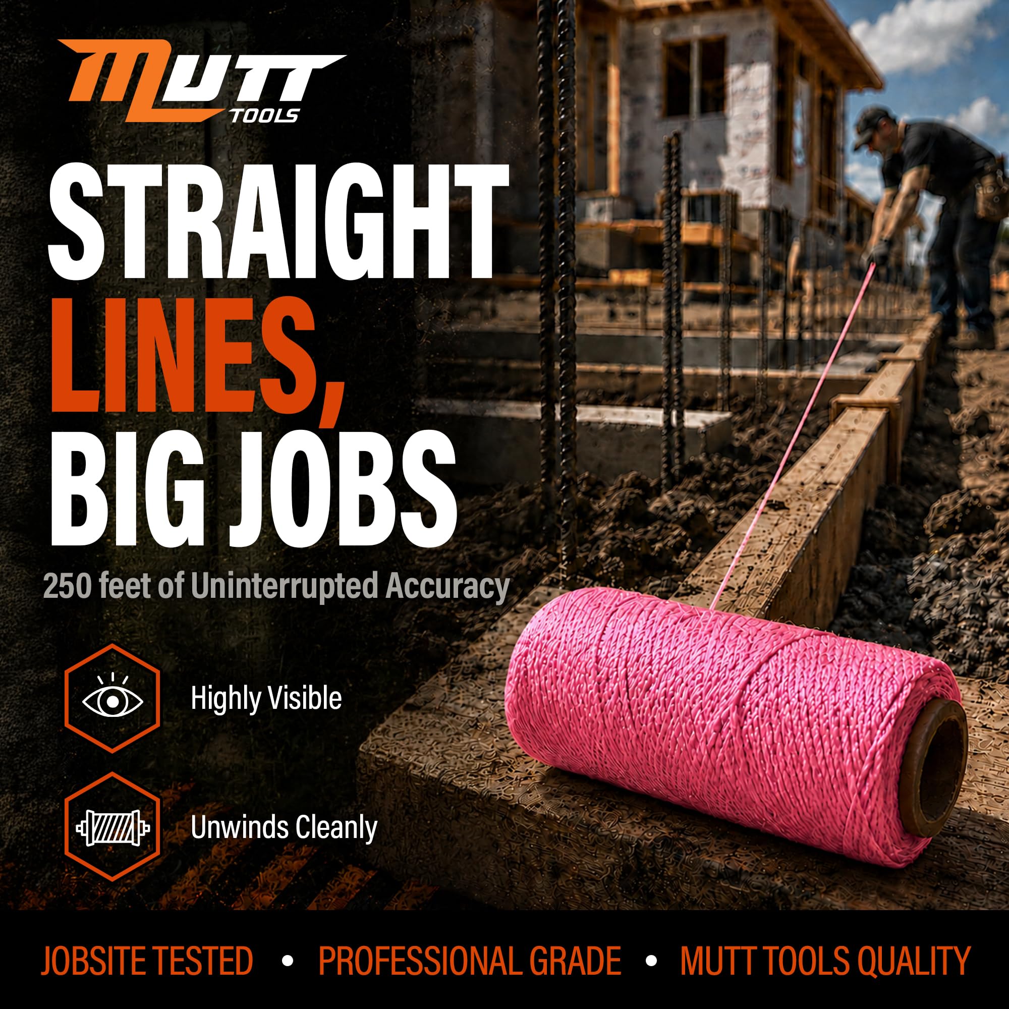 Mutt Tools #18 Braided Nylon Mason Construction String Line