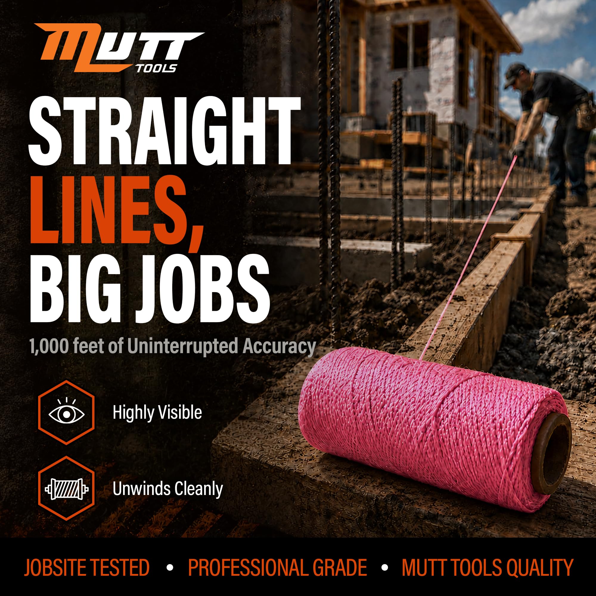 Mutt Tools #18 Braided Nylon Mason Construction String Line