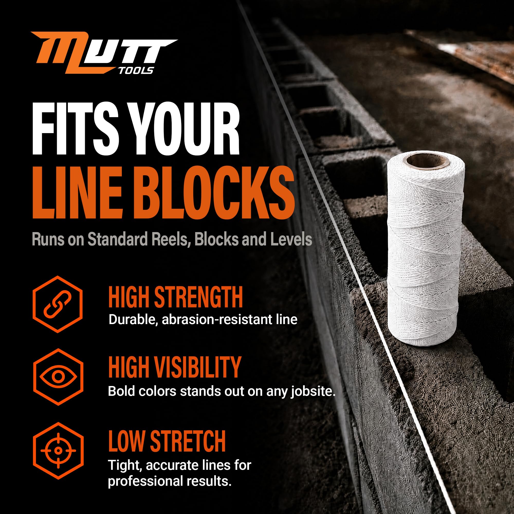 Mutt Tools #18 Braided Nylon Mason Construction String Line