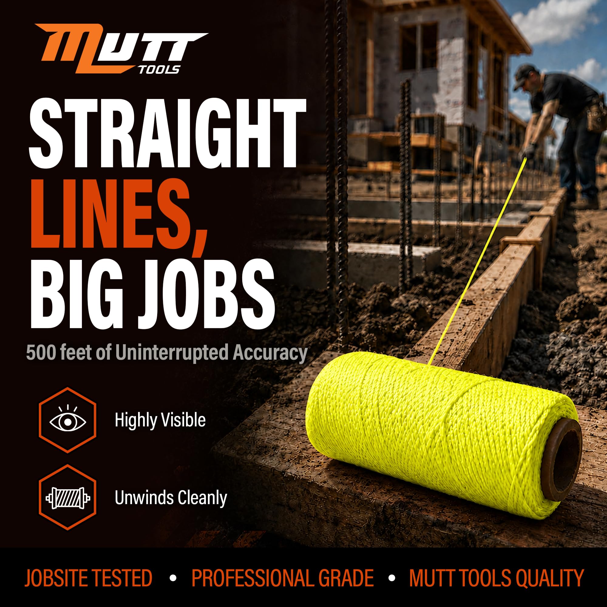 Mutt Tools #18 Braided Nylon Mason Construction String Line
