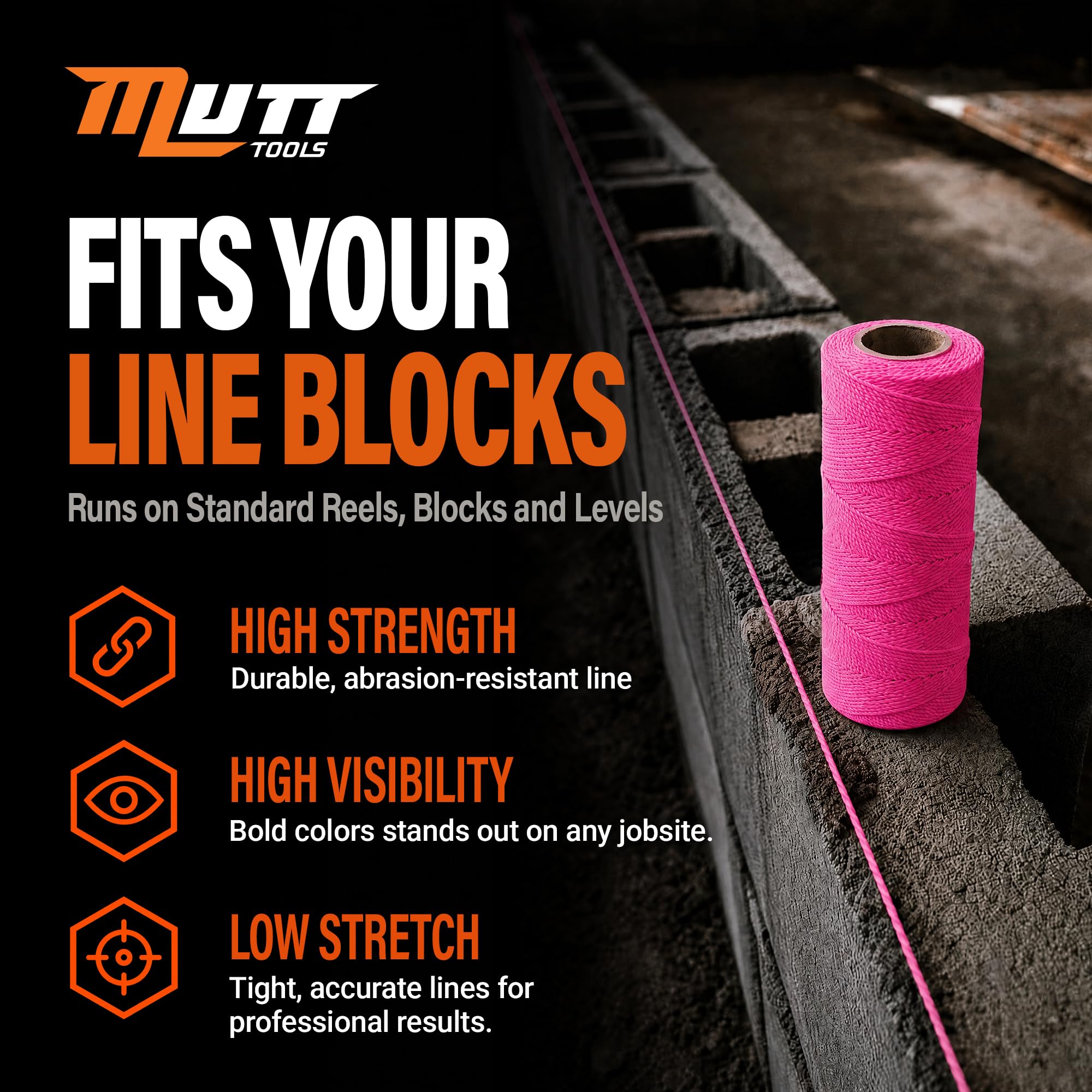 Mutt Tools #18 Braided Nylon Mason Construction String Line