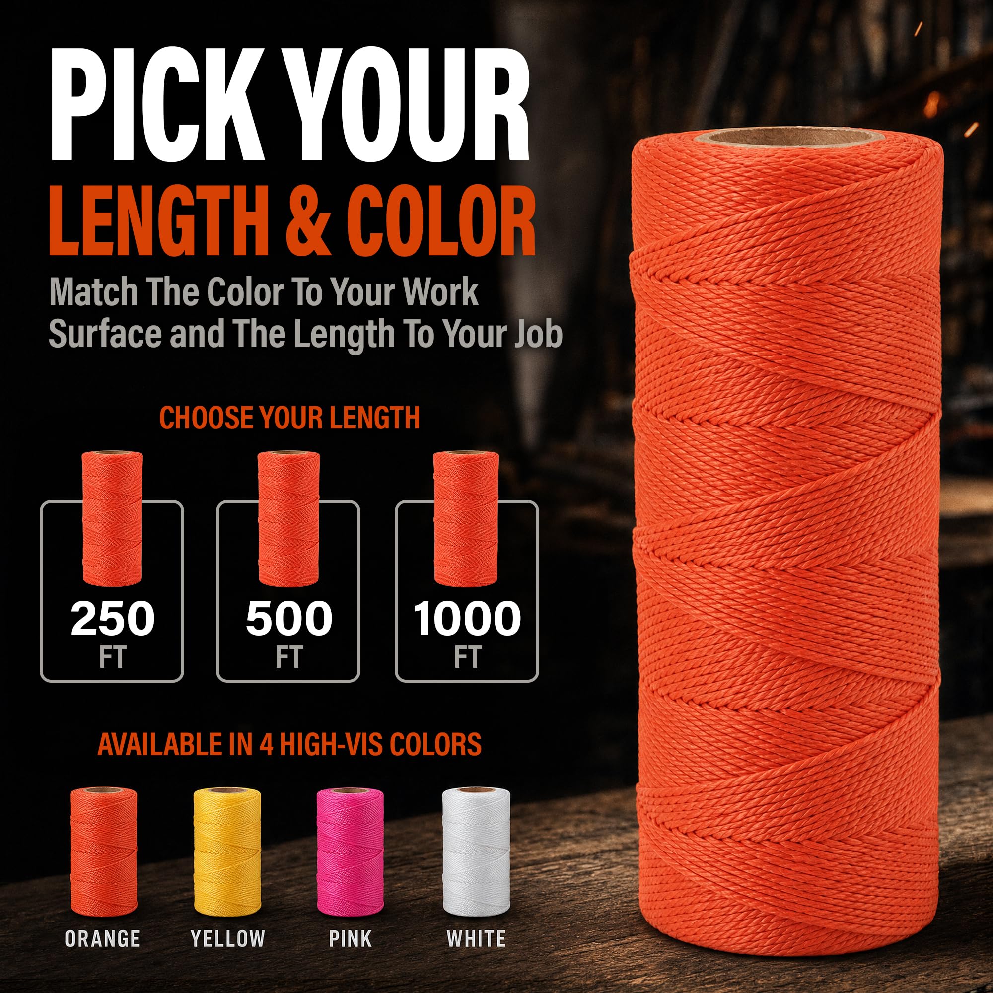 Mutt Tools #18 Braided Nylon Mason Construction String Line