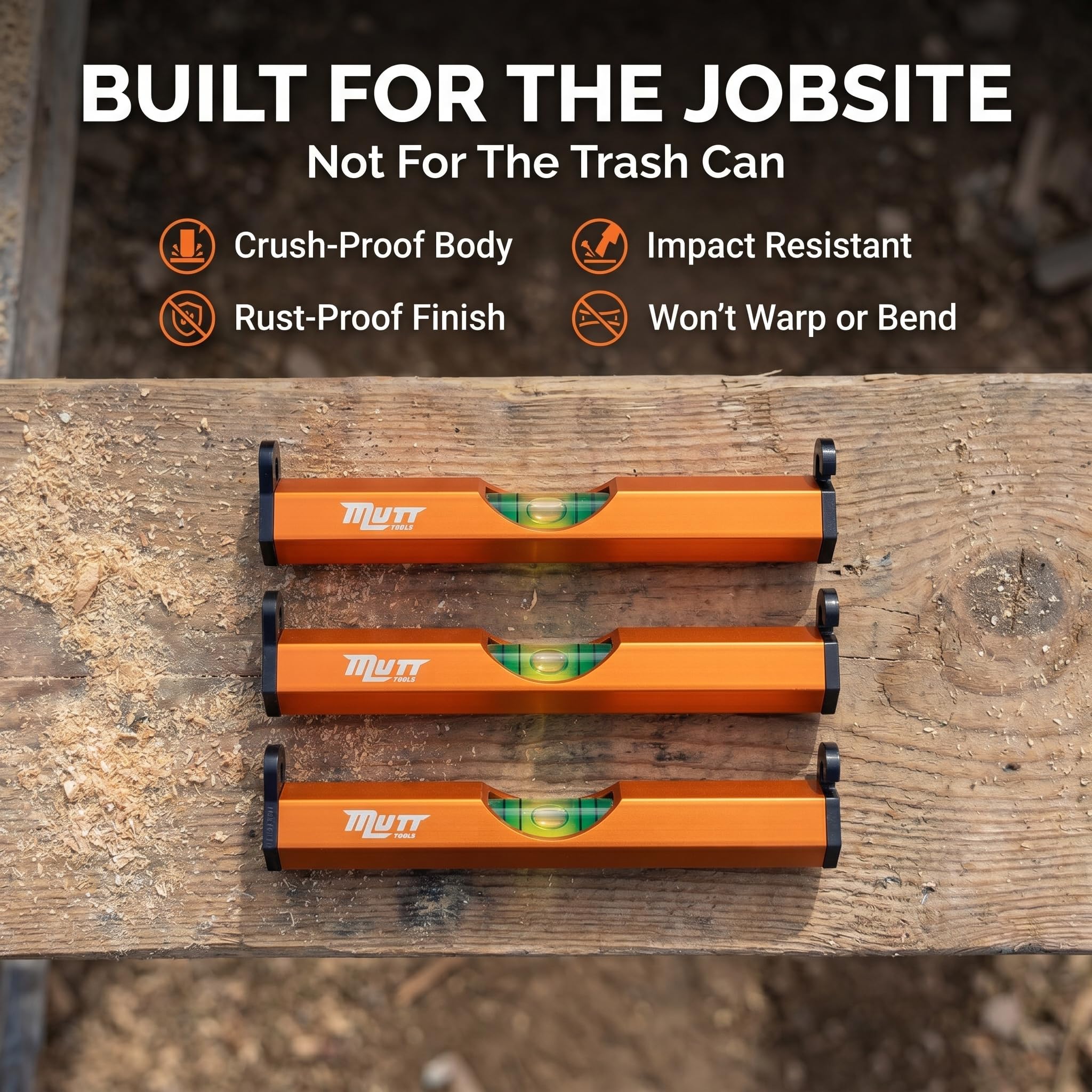 Mutt Tools 3 Inch Aluminum String Line Level for Construction
